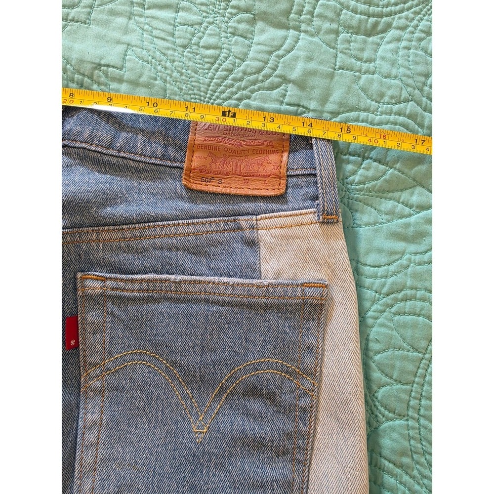 Levis Premium 501 S Skinny Patchwork Colorblock Jeans Blue 29502-0076 W28 L26 - Picture 7 of 9